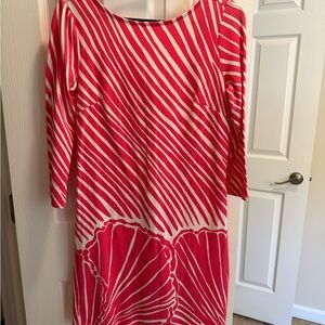 Lilly Pulitzer Vibrant Pink and White Long Sleeve Dress